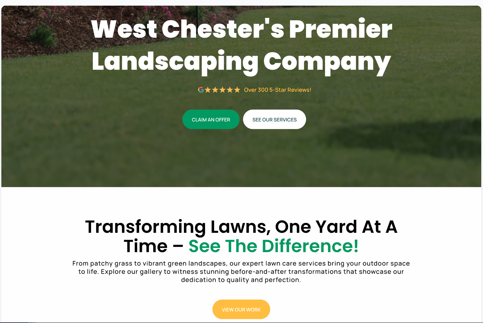 West Chester Lawn website mockup