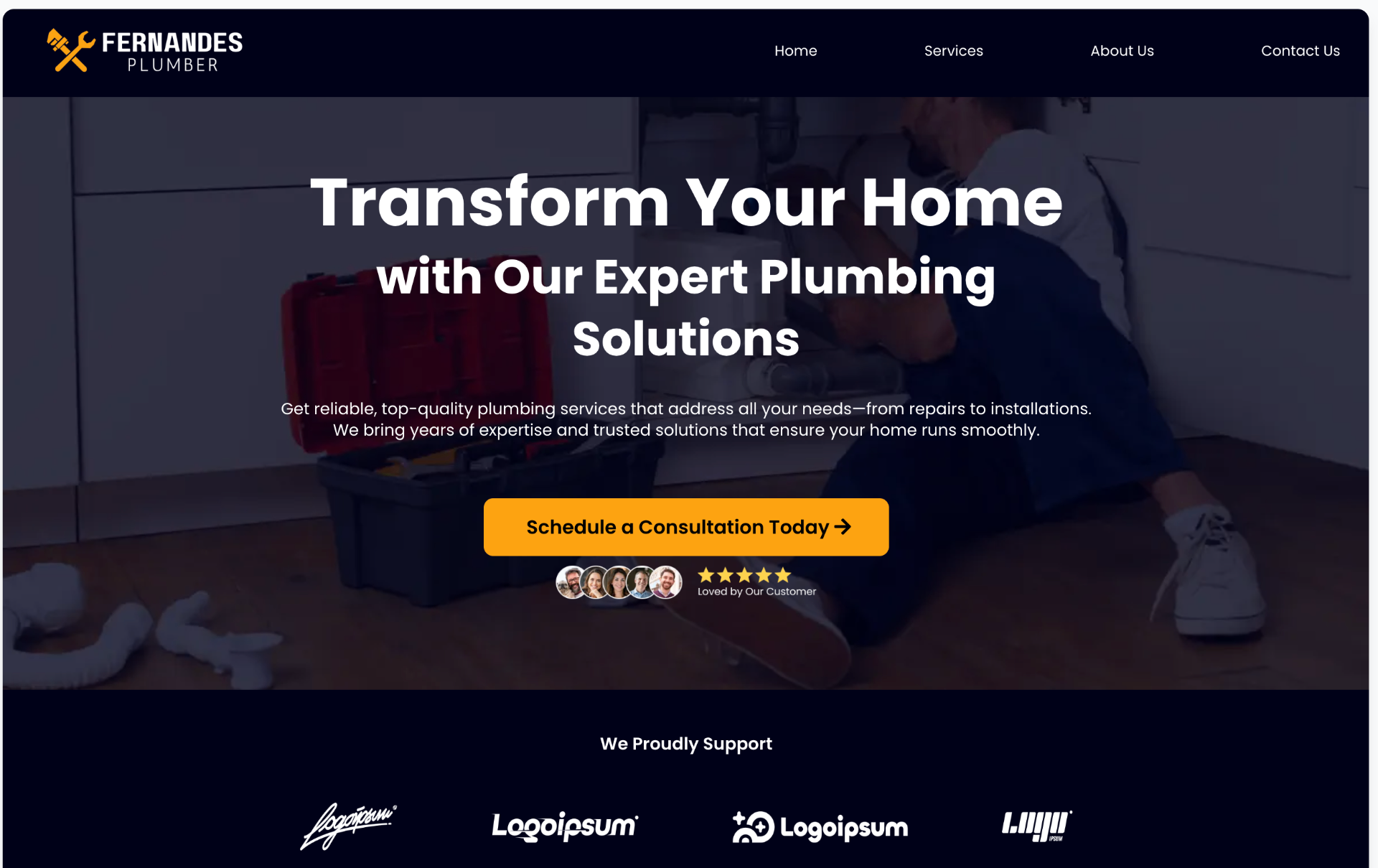 Fernandes Plumber website mockup
